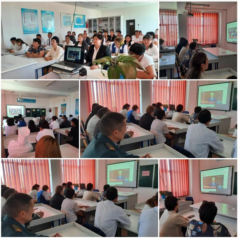 Мектеп мұғалімдерінің Президентіміздің Қазақстан халқына жолдауын талқылау сәті