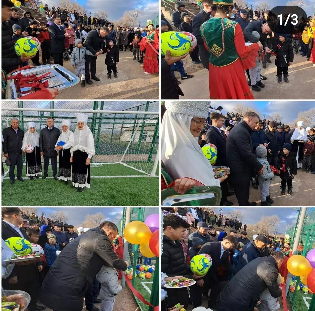 Мектепте стадионның ашылу салтанаты